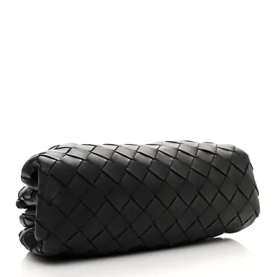 Bottega Veneta Mini Intrecciato Pouch Black Nappa Leather