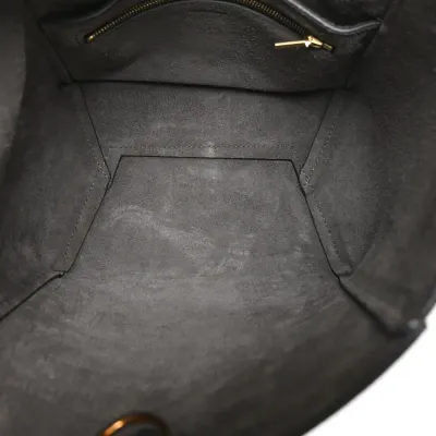 Celine Small Sangle Bucket Bag Kohl Soft Grained Calfskin Leather Gold Hardware