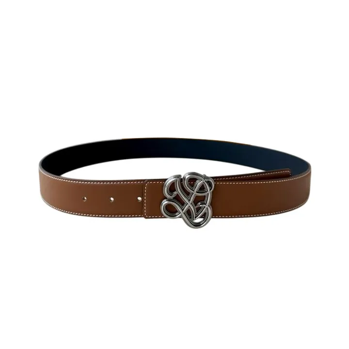 Louis Vuitton Men's Dynasty Belt In Black/Brown/Coffee Calfskin With Gold/Silver Hardware 34mm