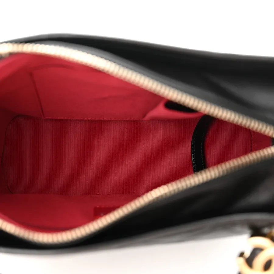 Black Quilted Chanel Bag Quilted Calfskin Leather