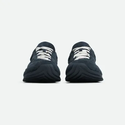 Bottega Veneta Orbit Flash Sneakers In Dark Blue Weathered Suede Leather And Mesh Lace-Up Sneaker