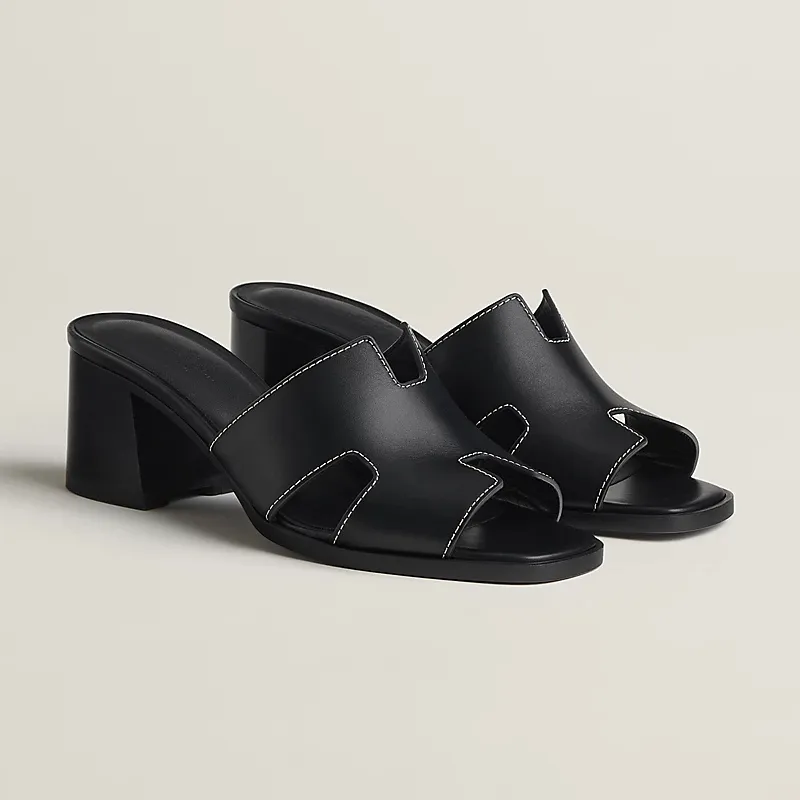 HERMES  Helia  Slippers High-heeled slippers Black High Heels Sandal