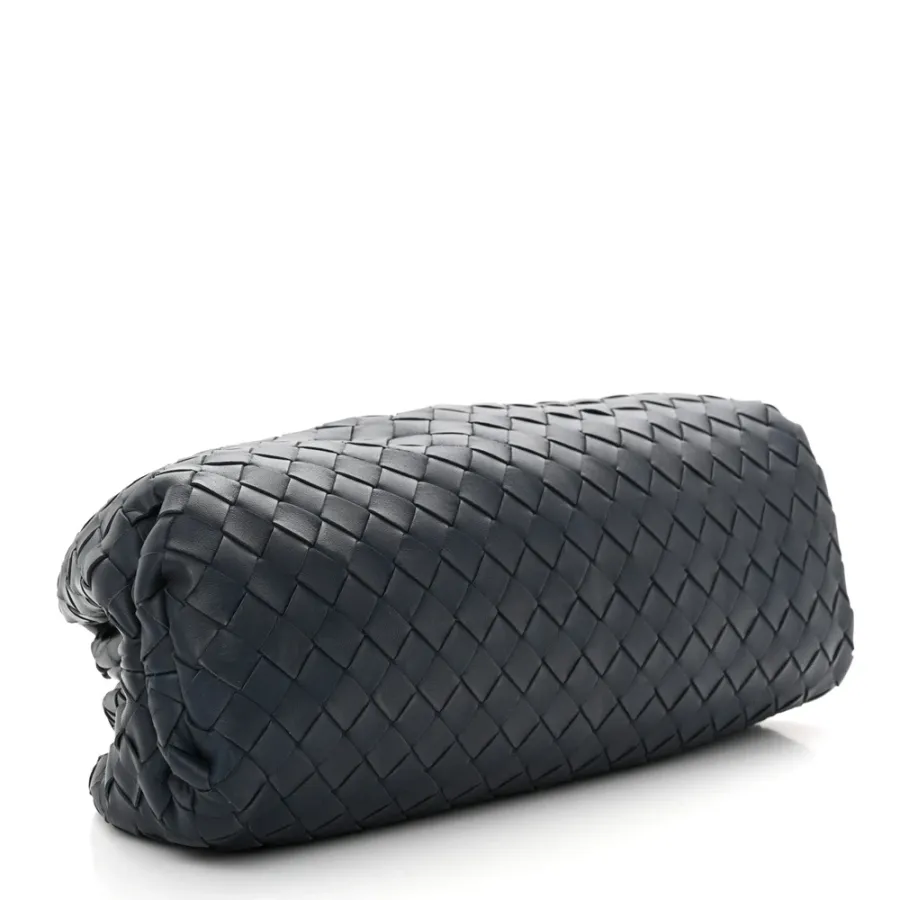 Bottega Veneta Maxi Intrecciato The Pouch Oversized Clutch Deep Blue Nappa Leather