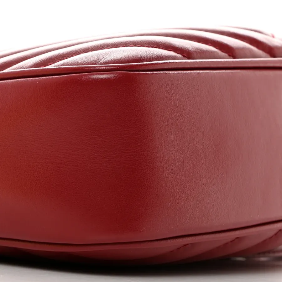 Saint Laurent Medium Lou Camera Bag Opyum Red Monogram Calfskin Matelasse Leather Gold Hardware