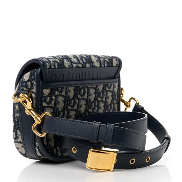 Dior Small Bobby Bag Blue Oblique Canvas Gold Hardware - Image 3