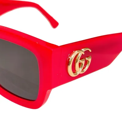 Gucci square frame glasses red/leopard brown/black/green black/leopard green/black blue color Size 52口22-145