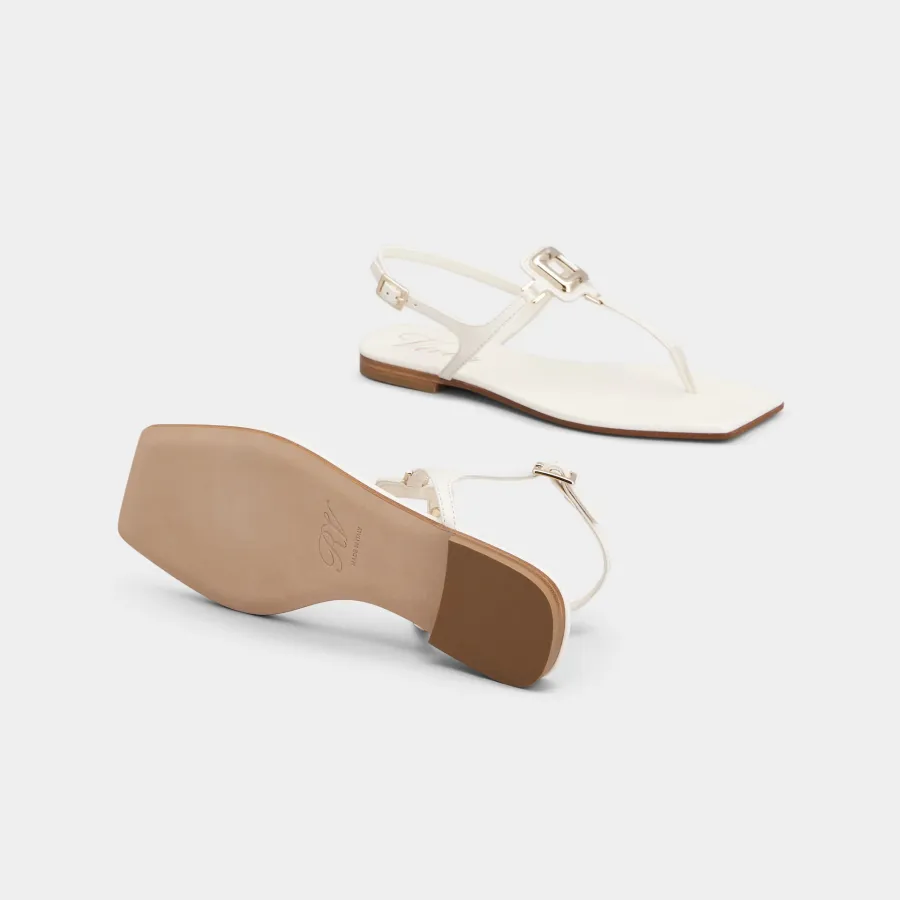 Roger Vivier Viv' By The Sea Sandals In White Leather With Metal Buckle