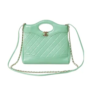 Chanel Oil Wax Leather Green Crossbody Bags