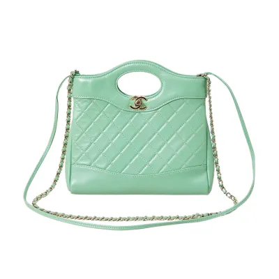 Chanel Oil Wax Leather Green Crossbody Bags