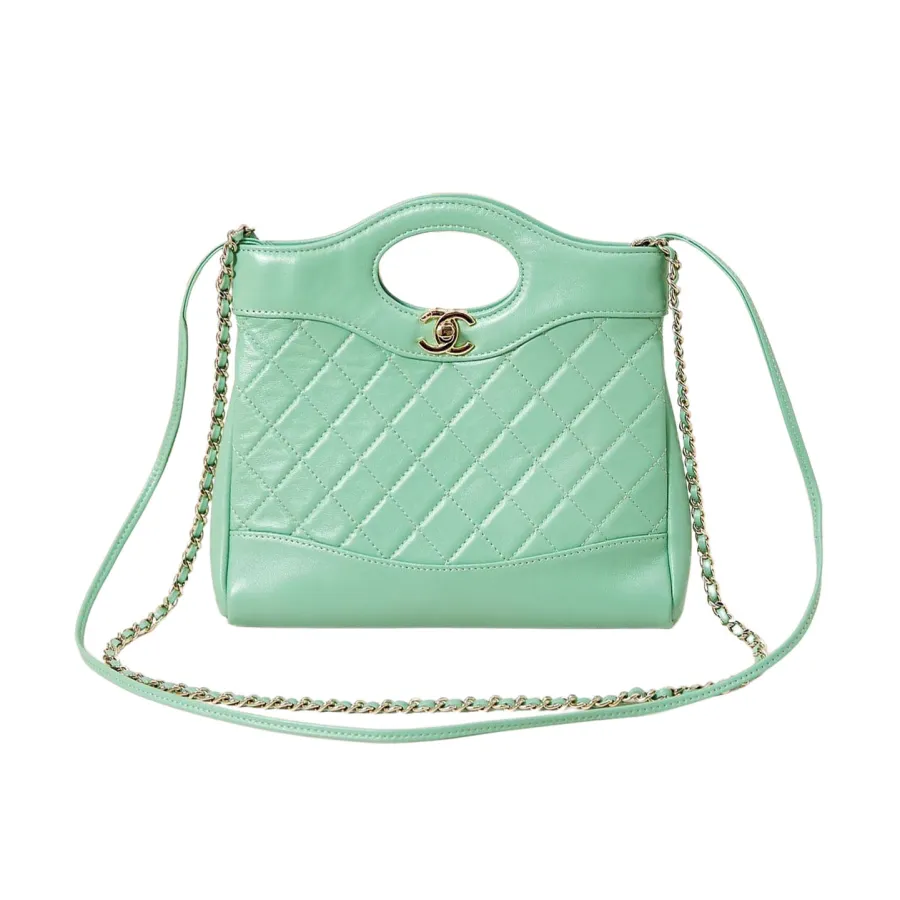 Chanel Oil Wax Leather Green Crossbody Bags
