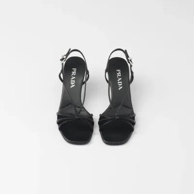 PRADA Black leather sandals with heels