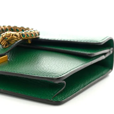 Gucci Mini Dionysus Shoulder Bag Emerald Calfskin Leather Aged Silver Hardware