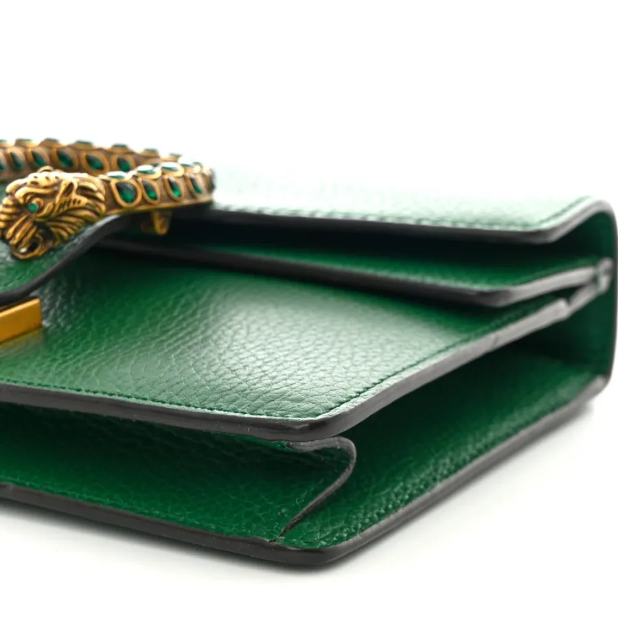 Gucci Mini Dionysus Shoulder Bag Emerald Calfskin Leather Aged Silver Hardware