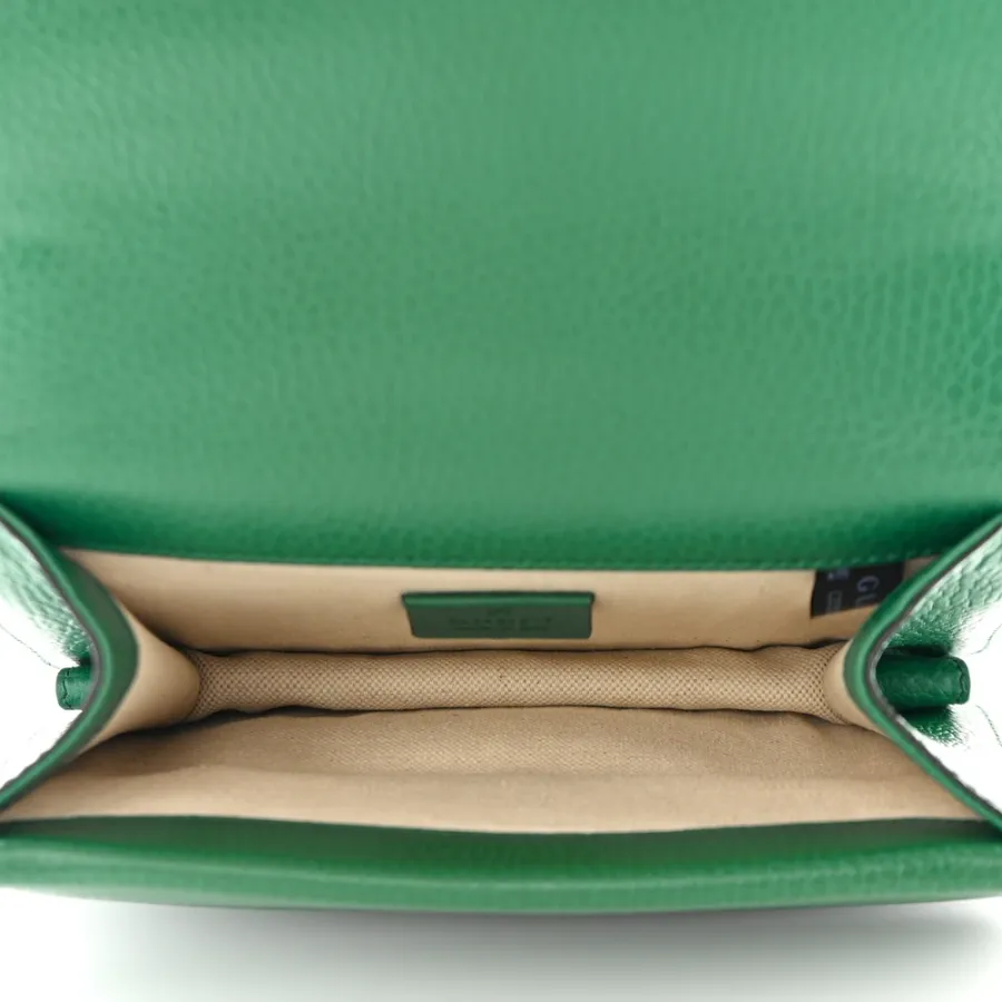 Gucci Mini Dionysus Shoulder Bag Emerald Calfskin Leather Aged Silver Hardware
