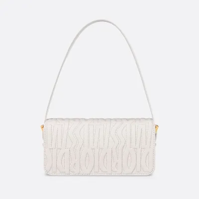 Dior Miss Dior Flap Bag In White Quilted Miss Dior Allover Calfskin With Gold Hardware