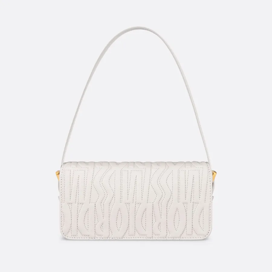 Dior Miss Dior Flap Bag In White Quilted Miss Dior Allover Calfskin With Gold Hardware