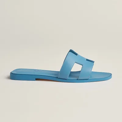 HERMES Oran Blue Slippers