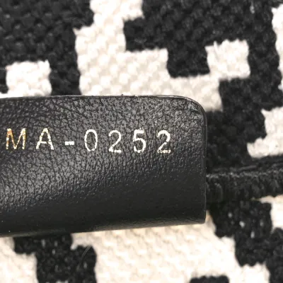 Dior Small Book Tote Black/White Houndstooth Embroidered Canvas