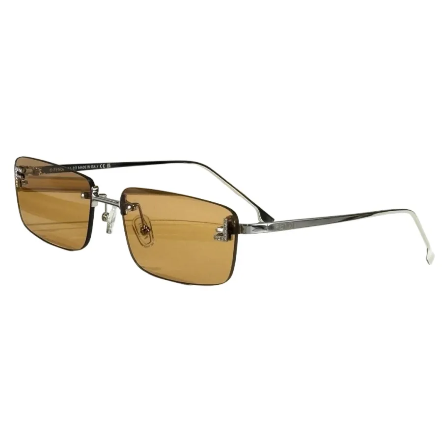 Fendi square frame glasses black gold/black silver/blue silver/coffee/brown/tawny/gold/transparent tawny color Size 58口18-140