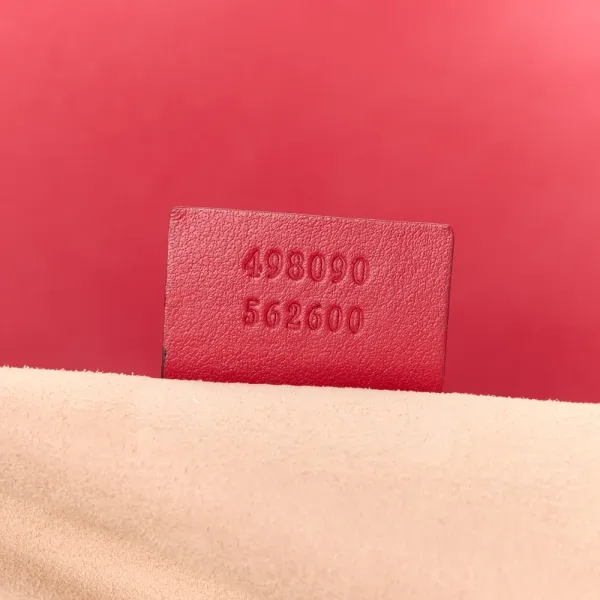 Gucci Large GG Marmont Shoulder Bag Hibiscus Red Calfskin Matelassé Leather Aged Gold Hardware - Image 8