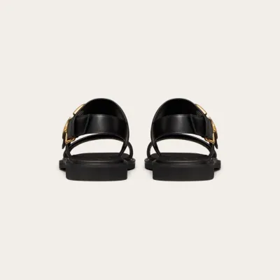 VALENTINO Black Flat calfskin sandals