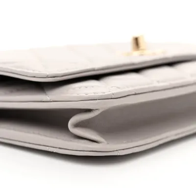 Trendy Chanel Wallet On Chain - Grey Lambskin