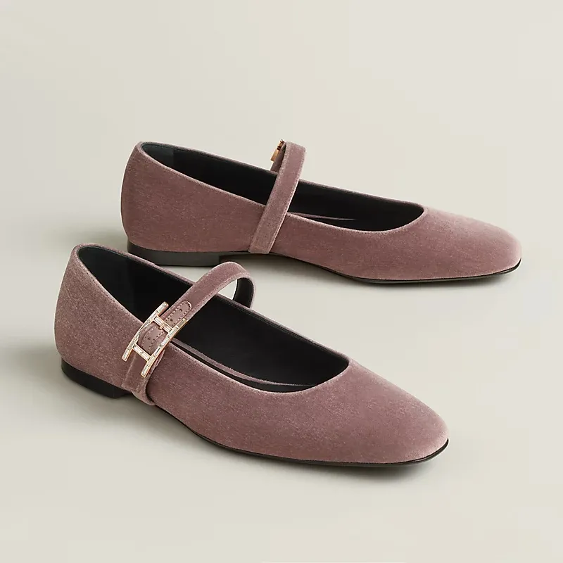 HERMES Jane Purple Ballet  Shoes
