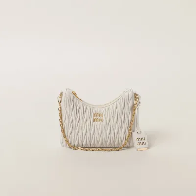 Miu Miu Matelassé Quilted Lambskin Leather white Crossbody Bags