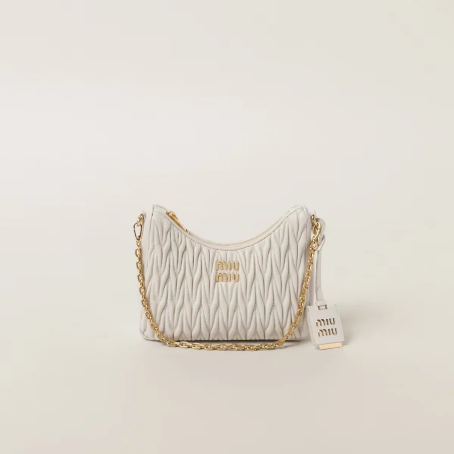 Miu Miu Matelassé Quilted Lambskin Leather white Crossbody Bags