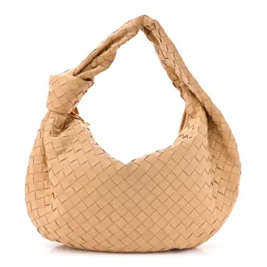 Bottega Veneta Maxi Intrecciato Teen Jodie Hobo Almond Nappa Leather