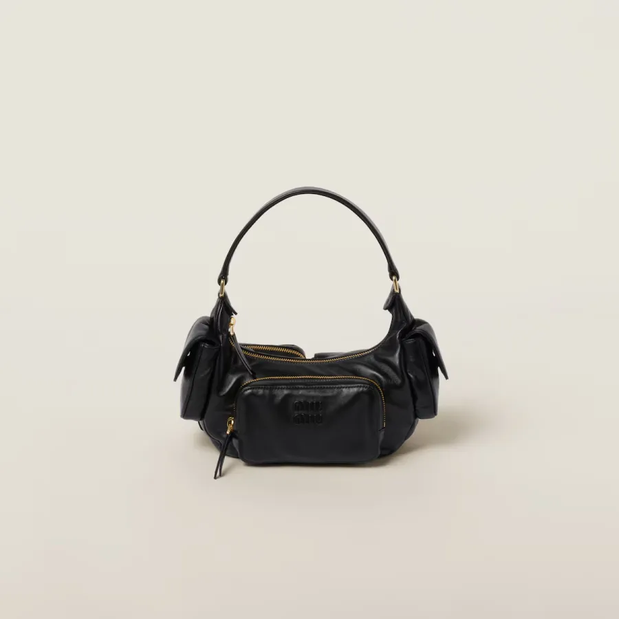 Miu Miu Pocket Leather Black Top-Handle Bags