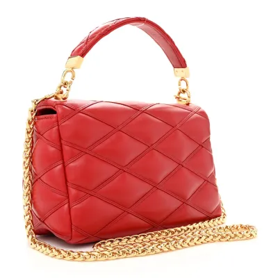 Louis Vuitton Malletage Top Handle GO-14 MM Rouge Lambskin Leather Gold Hardware