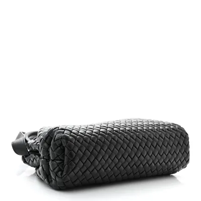 Bottega Veneta Small Intrecciato Padded The Handle Black Nappa Leather
