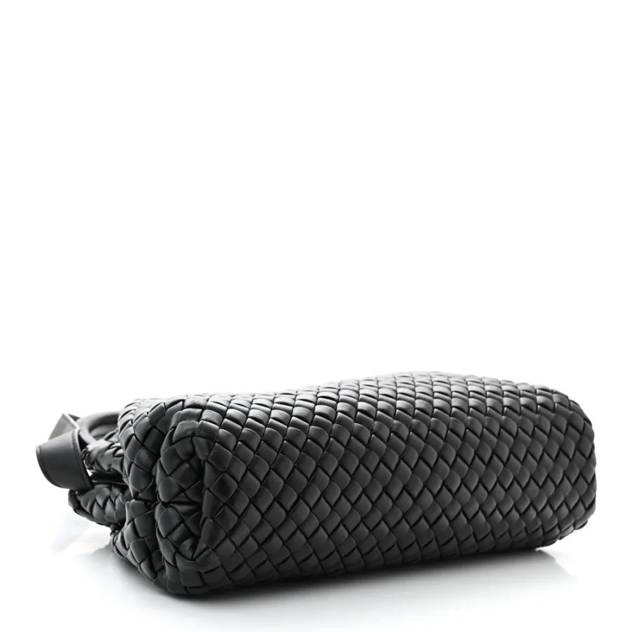 Bottega Veneta Small Intrecciato Padded The Handle Black Nappa Leather