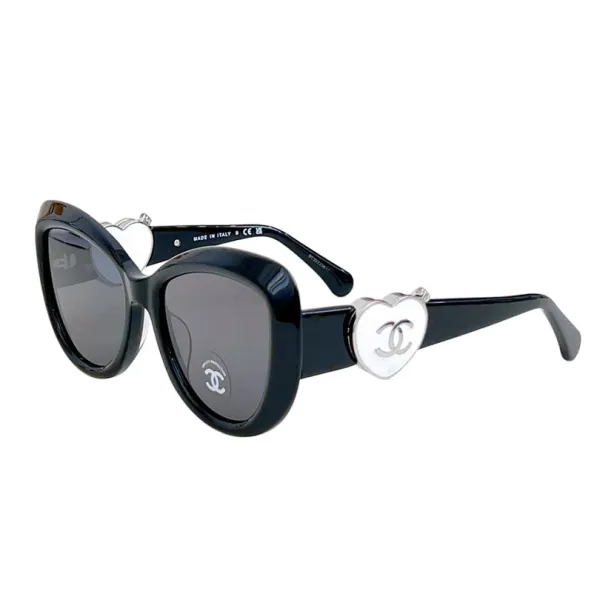 CHANEL glasses black silver color size 55-19-140
