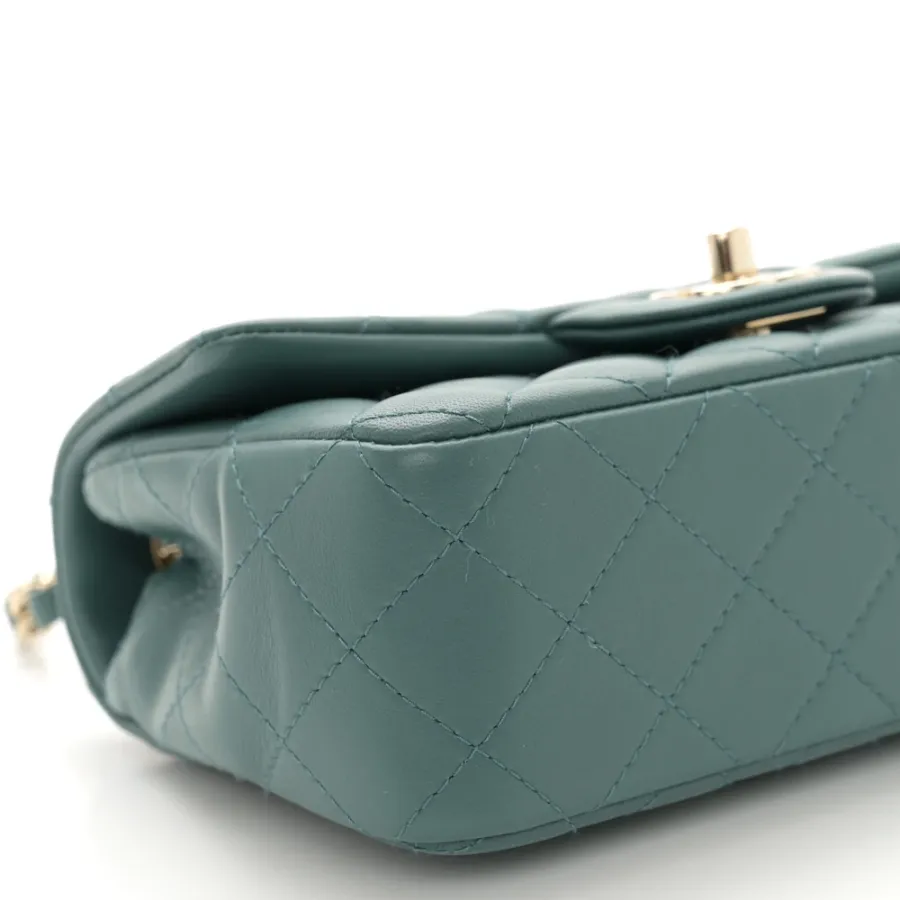 Designer Handbags | Green Quilted Mini Flap
