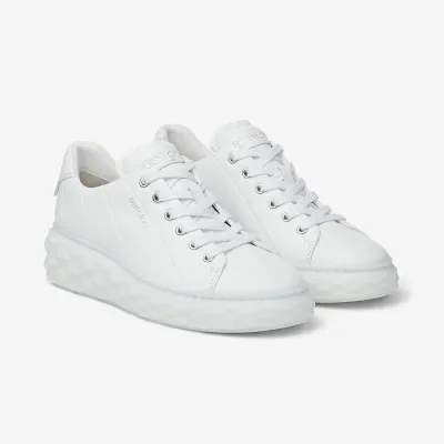 JIMMY CHOO White leather low platform sneakers