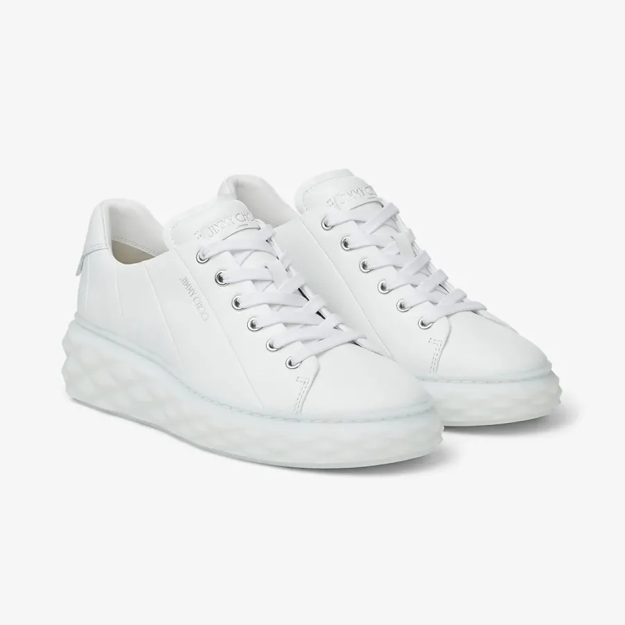 JIMMY CHOO White leather low platform sneakers