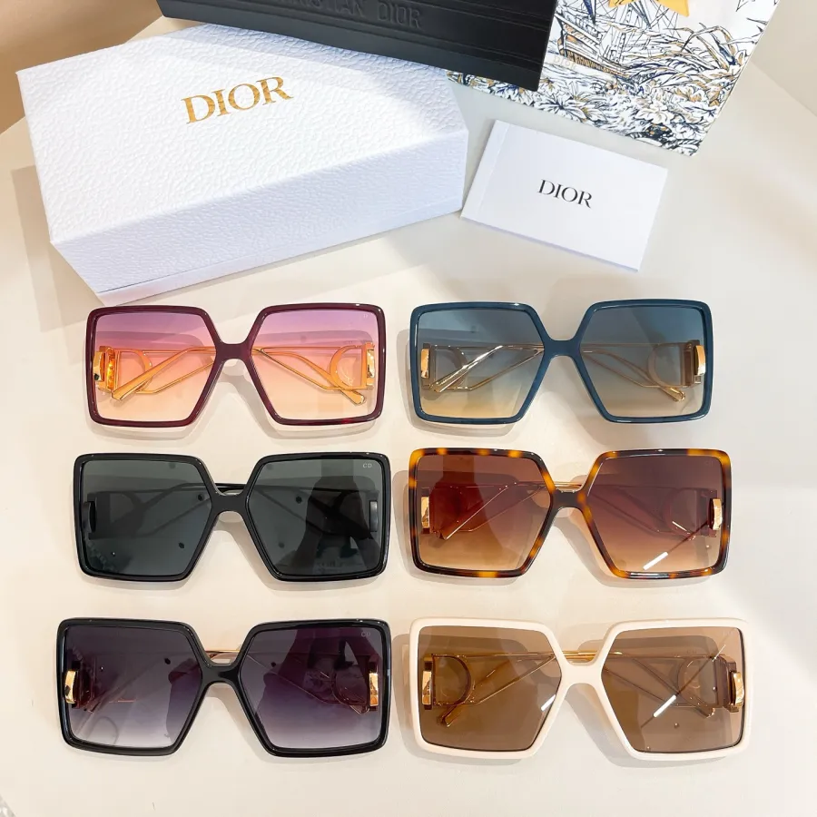 DIOR square frame glasses beige/red/green/black/leopard/grey color Size 64口16-140