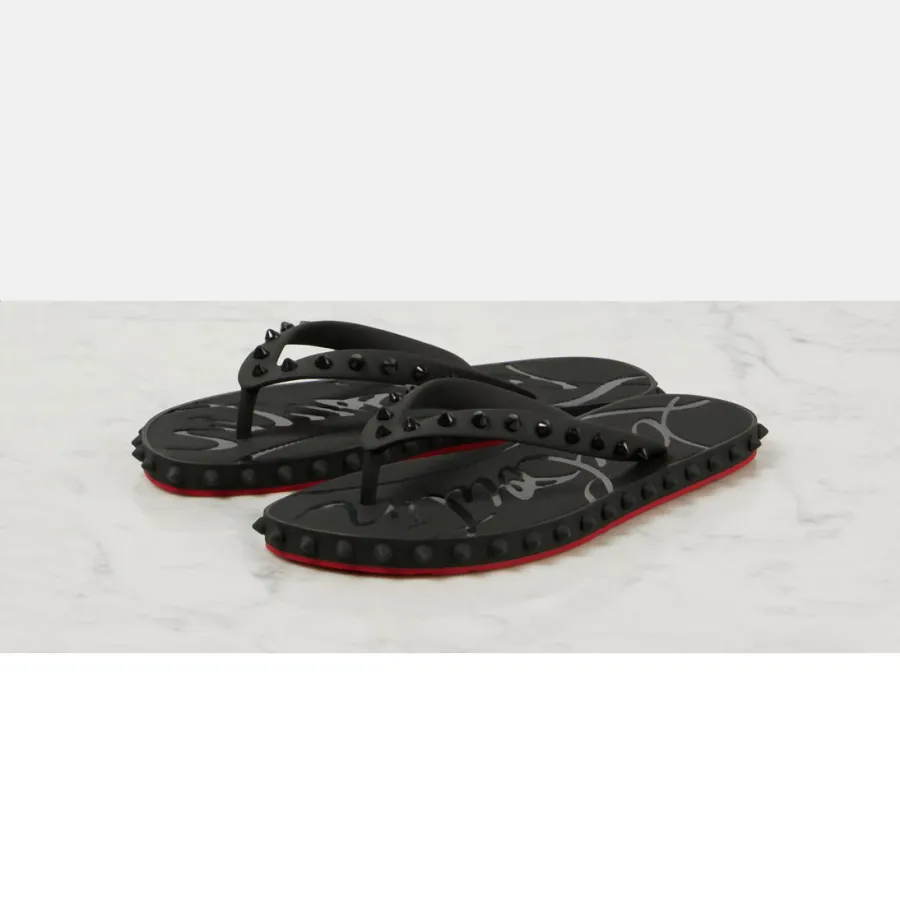 Christian Louboutin black slippers sandals