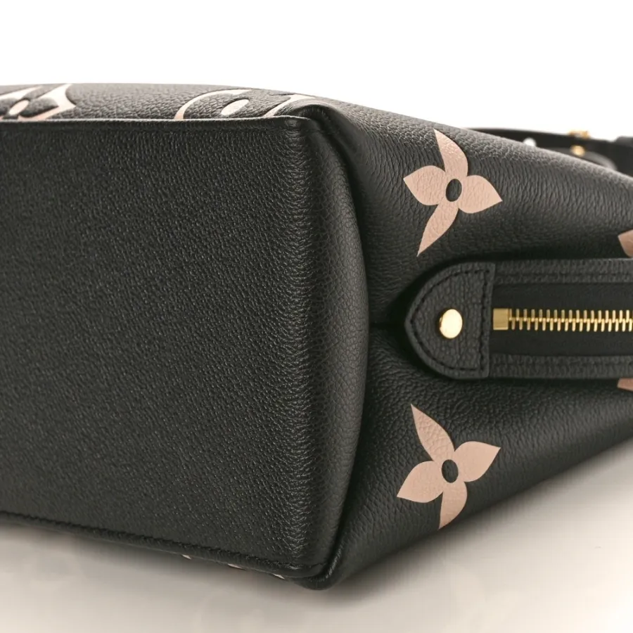 Louis Vuitton Petit Palais MM Black/Beige Giant Monogram Empreinte Leather Gold Hardware