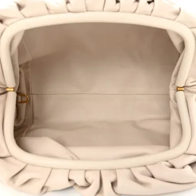 Bottega Veneta Oversized The Pouch Clutch Mist Smooth Butter Calf Leather