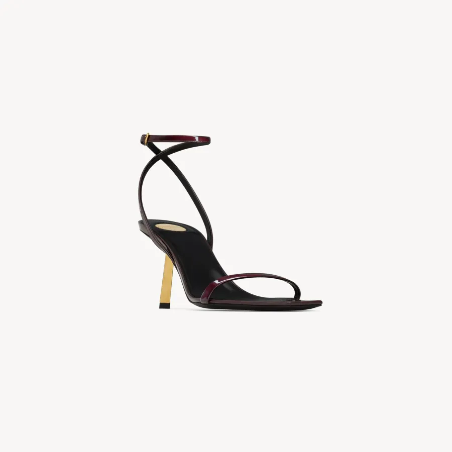 Yves Saint Laurent Black patent leather stiletto sandals