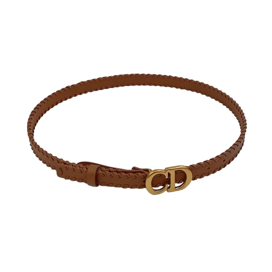 Dior Women' s Montaigne Star CD Buckle Saddle Belt In Black/Brown/Dijon Calfskin With Gold/Silver Hardware 20mm