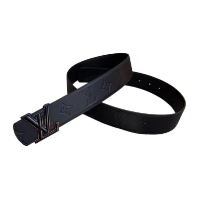 Louis Vuitton Men's Dimension Reversible Belt In Black Calfskin With Gold/Silver/Black Hardware 40mm