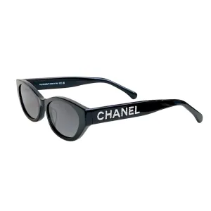 CHANEL round frame glasses black color SIZE 54-19-145
