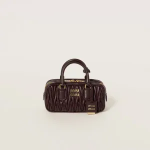 Miu Miu Arcadie matelassé Quilted Lambskin Leather Deep Brown Top-Handle Bags