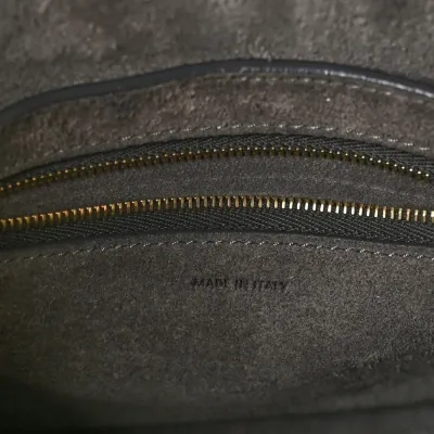 Celine Small Sangle Bucket Bag Kohl Soft Grained Calfskin Leather Gold Hardware