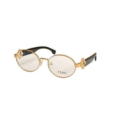Fendi Oval glasses leopard/black/silver/blue/red/black silver/black gold/green/brown leopard color Size 55口17-145