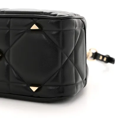 Dior Small The Lady 95.22 Black Calfskin Cannage Dark Silver Hardware